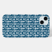 ネイビーセーラー海の要素パターン Case-Mate iPhoneケース (裏面 (横))