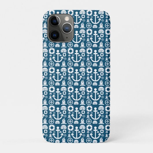 ネイビーセーラー海の要素パターン Case-Mate iPhoneケース (裏)