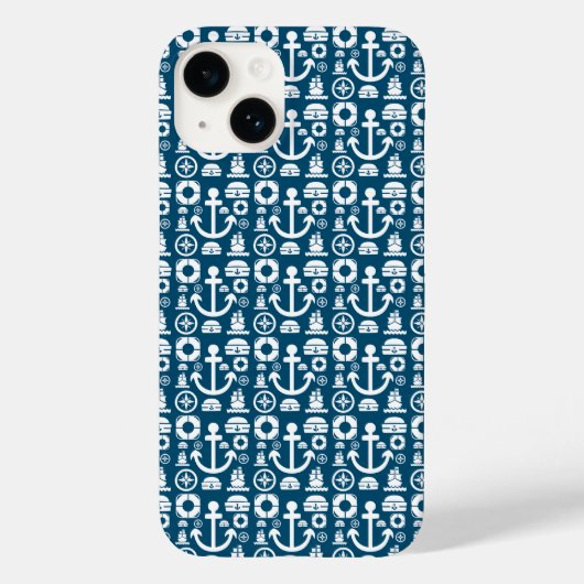 ネイビーセーラー エレメント シーパターン Case-Mate iPhone C iPhoneケース (裏面)