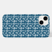 ネイビーセーラー エレメント シーパターン Case-Mate iPhone C iPhoneケース (裏面 (横))