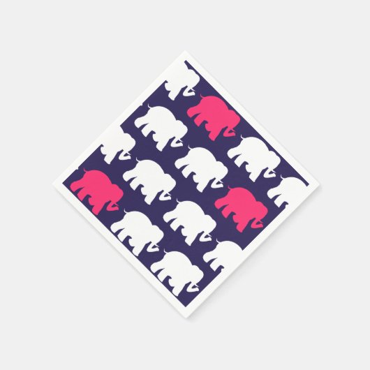 ネイビーゾウのカクテルナプキン スタンダードカクテルナプキン (角)