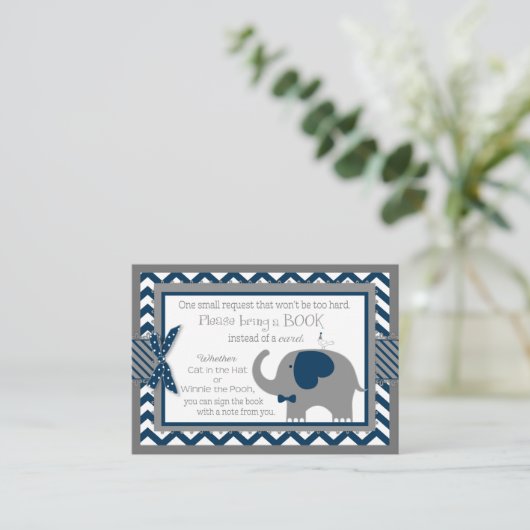 ネイビーゾウの鳥がブックカードを持ち込む エンクロージャーカード (スタンド正面)