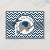 ネイビーゾウの鳥がブックカードを持ち込む エンクロージャーカード (裏面)