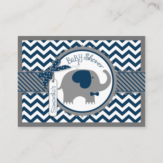 ネイビーゾウの鳥がブックカードを持ち込む エンクロージャーカード (裏面)