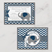 ネイビーゾウの鳥がブックカードを持ち込む エンクロージャーカード (正面/裏面)