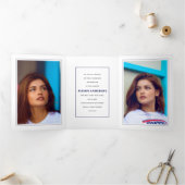 ネイビータイポグラフィクラス2025年卒業写真 三つ折り案内状 (内部)