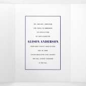 ネイビータイポグラフィクラス2025年卒業写真 三つ折り案内状 (内部中)