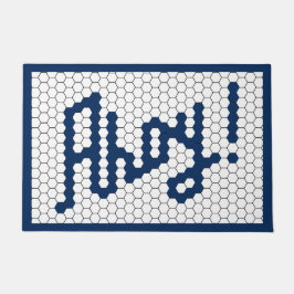 ネイビータイルデザイン航海のボート ドアマット