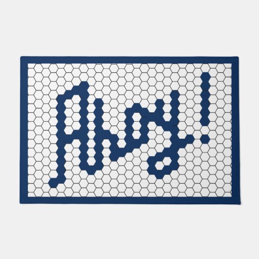 ネイビータイルデザイン航海のボート ドアマット (正面)