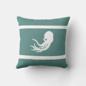 ネイビータコ/白い枕の上のイカ クッション (裏面)