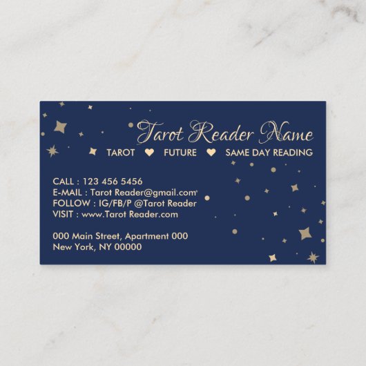 ネイビータロットリーダスタームーンサンシチュアル 名刺 (裏面)
