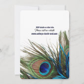 ネイビーターコイズピーコックフェザーボーホウェディングアグッズ 招待状 (裏面)