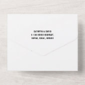 ネイビーターコイズピーコックフェザー結婚ボホズ オールインワン招待状 (裏面)