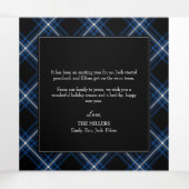 ネイビータータンチェックプレイドクリスマス三つ折りフォトカード 三つ折りクリスマスカード (内部中)