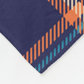 ネイビータータンチェック格子模様 フリースブランケット (角)