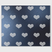 ネイビーダイヤモンドエレガント誕生日結婚ズラップ ラッピングペーパー (フラット)