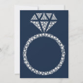 ネイビーダイヤモンドリングや輪エレガントな結婚式 招待状 (裏面)