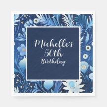ネイビーダスティブルーの花の50歳の誕生日