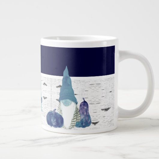 ネイビーダスティブルーパンプキン格言《植物》アスペン素朴ハウス ジャンボコーヒーマグカップ (右)