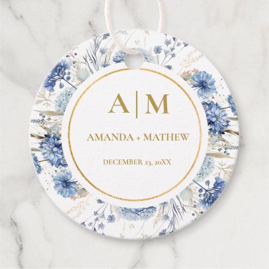 ネイビーダスティブルーフローラ春結婚開花 フェイバータグ (正面)