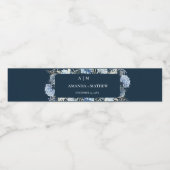 ネイビーダスティブルーフローラ春結婚開花 ペットボトルラベル (シングルラベル)