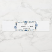 ネイビーダスティブルーフローラ春結婚開花 ペットボトルラベル (シングルラベル)