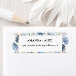 ネイビーダスティブルーフローラ春結婚開花 ラベル