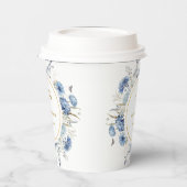 ネイビーダスティブルーフローラ春結婚開花 紙コップ (左)