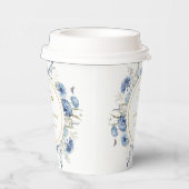 ネイビーダスティブルーフローラ春結婚開花 紙コップ (右)