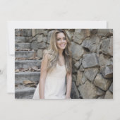 ネイビーダスティブルーボホフローラ写真ブライダルシャワー 招待状 (裏面)