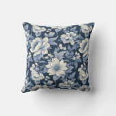 ネイビーダスティブルーヴィンテージフローラ クッション (裏面)