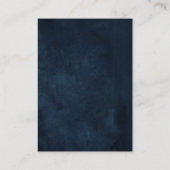ネイビーダスティブルー赤面ジオメトリックウェディング エンクロージャーカード (裏面)