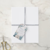 ネイビーダスティブルー金ゴールドフローラ春結婚開花 ギフトタグ (より糸付き)