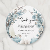 ネイビーダスティブルー金ゴールドフローラ春結婚開花 フェイバータグ (正面)