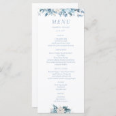 ネイビーダスティブルー金ゴールドフローラ春結婚開花 メニュー (正面/裏面)