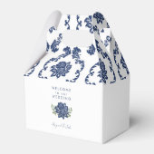 ネイビーダマスクウェディングウェルカムオファーボックス フェイバーボックス (裏面サイド)