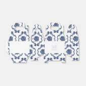 ネイビーダマスクウェディングウェルカムオファーボックス フェイバーボックス (折り畳みなし)