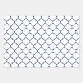 ネイビーダマスクモロッコパターン ラッピングペーパーシート (正面)