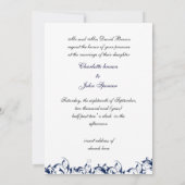 ネイビーダマスク結婚式の招待状 招待状 (裏面)