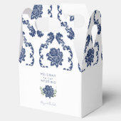 ネイビーダマスク ウェディング ウェルカム ギフト ボックス (オープン)