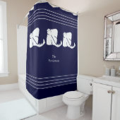 ネイビーダークブルー沿岸航海のスティングレイマンタレイ シャワーカーテン (インサイチュ)