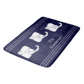 ネイビーダークブルー沿岸航海のスティングレイマンタレイ バスマット (アングル)