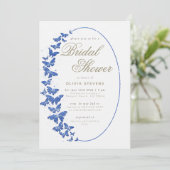 ネイビーチョウチョウボホフレームエレガントブライダルシャワー 招待状 (スタンド正面)