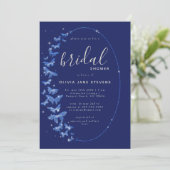 ネイビーチョウチョウボホフレームエレガントブライダルシャワー 招待状 (スタンド正面)