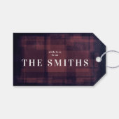 ネイビーチョーククリスマスホリデーギフトラベル ギフトタグ (正面(横))