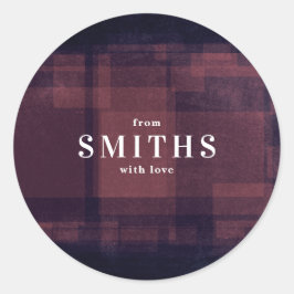 ネイビーチョーククリスマスホリデーステッカー ラウンドシール