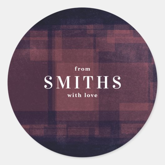 ネイビーチョーククリスマスホリデーステッカー ラウンドシール (正面)