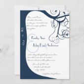 ネイビーツリースワーズ結婚式招待状 招待状 (正面)