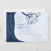 ネイビーツリースワーズ結婚式招待状 招待状 (正面)