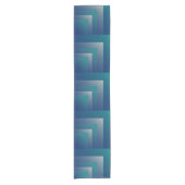 ネイビーティール(緑がかった色)グレー ショートテーブルランナー (正面)